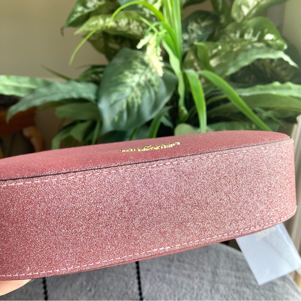 Kate Spade NWT PINK TINSEL Glimmer Oval Camera Bag CROSSBODY $299 retail - Picture 8 of 14